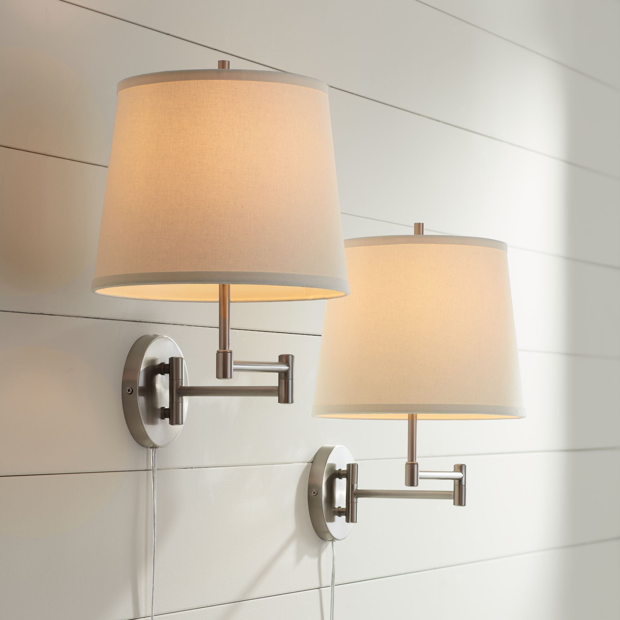360 Lighting Modern Swing Arm Wall, Contemporary Bedroom Wall Lamps Plug In
