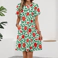 thumbnail image 2 of Tomato Pattern Sundress Short Sleeve Dress Summer Women Clothes Dress for Women Dresses, 2 of 7