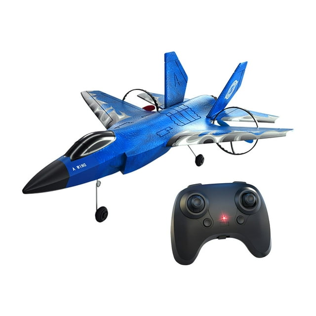 Avión RC de espuma, avión de control remoto, planeador RC portátil y ligero para aficionados Azul