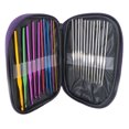 thumbnail image 1 of Bearachild 1 Juego de agujas de gancho, anillo de bucle de tejer, Kit de tejido de costura de aleación de aluminio romo, herramientas de hilo para zurcir, Artesanía 14 piezas púrpura (2-10 mm) Bearachild HA061461-02B, 1 of 6