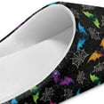 thumbnail image 6 of POLERO Women's Slippers Colorful Bat Print Fuzzy House Slippers for Women Indoor Closed Toe Slide for Ladies Halloween Bedroom Shoes, 6 of 7