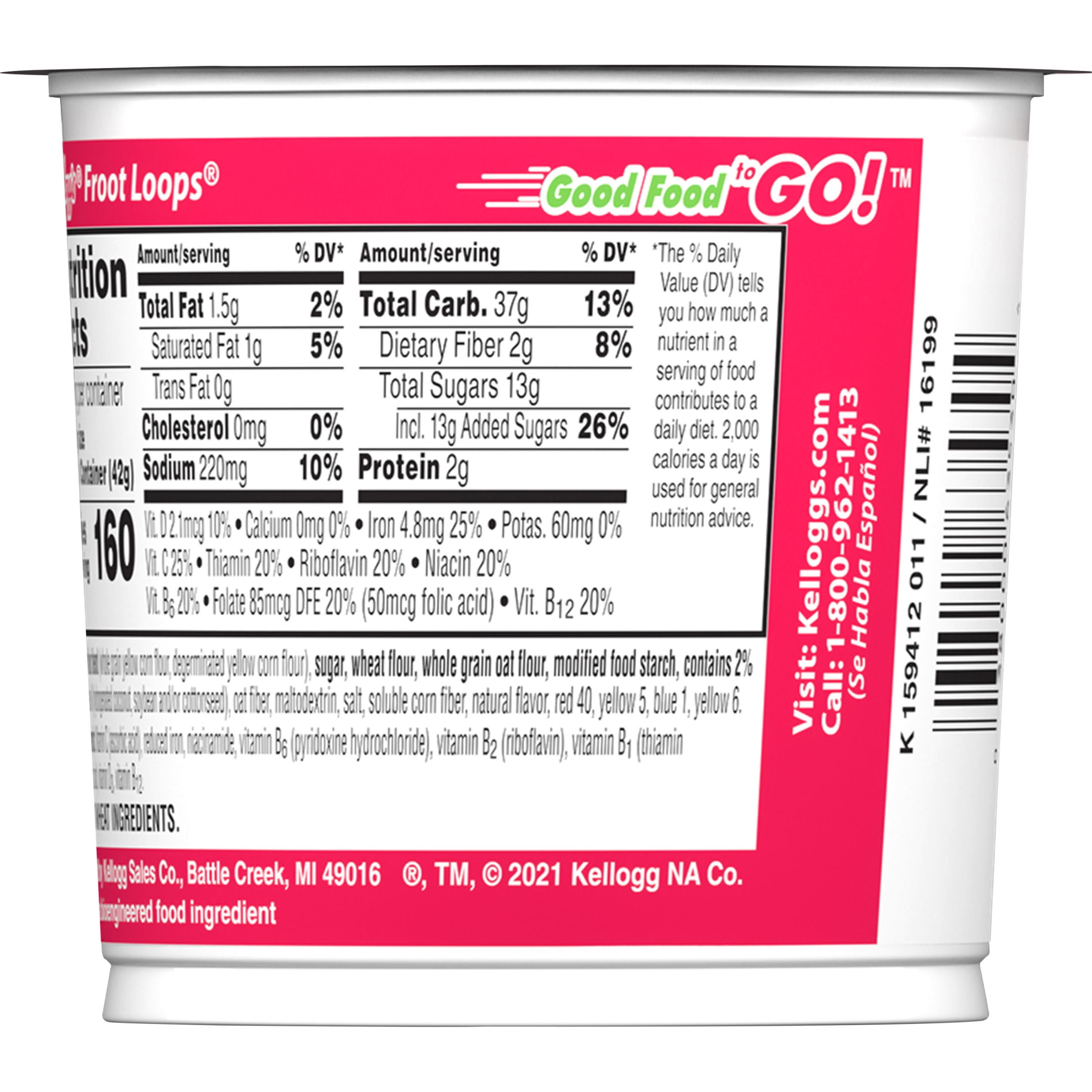Kellogg's Froot Loops Original Breakfast Cereal, Fruit Flavored, Bulk Size Case, 18 oz, 12 Count