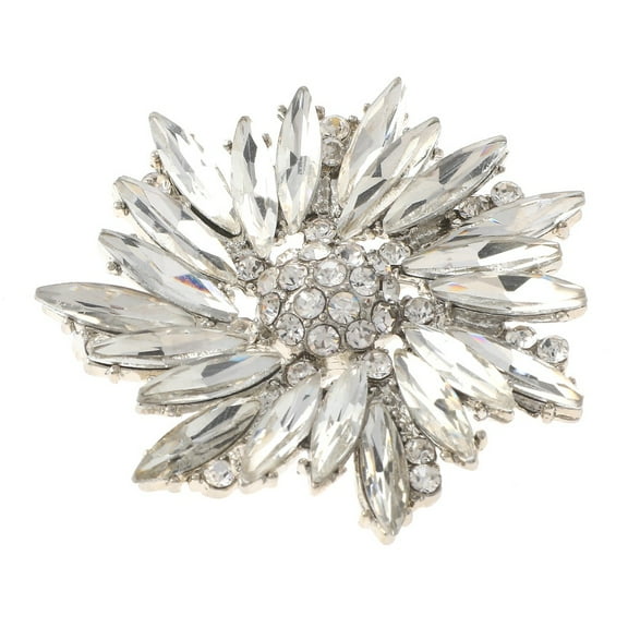 Crystal Flower Brooch