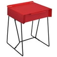 thumbnail image 1 of Furniture of America Eva Contemporary Metal 1-Drawer End Table in Red, 1 of 4