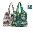 thumbnail image 2 of Reusable Shopping Bag Women Cute Fish Cart Flower Print Nylon Foldable Grocery Bag Creative Eco-Friendly Tote Bag Lightweight, 2 of 4