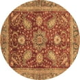 thumbnail image 1 of Ahgly Company Machine Washable Indoor Round Abstract Brown Modern Area Rugs, 5' Round, 1 of 4