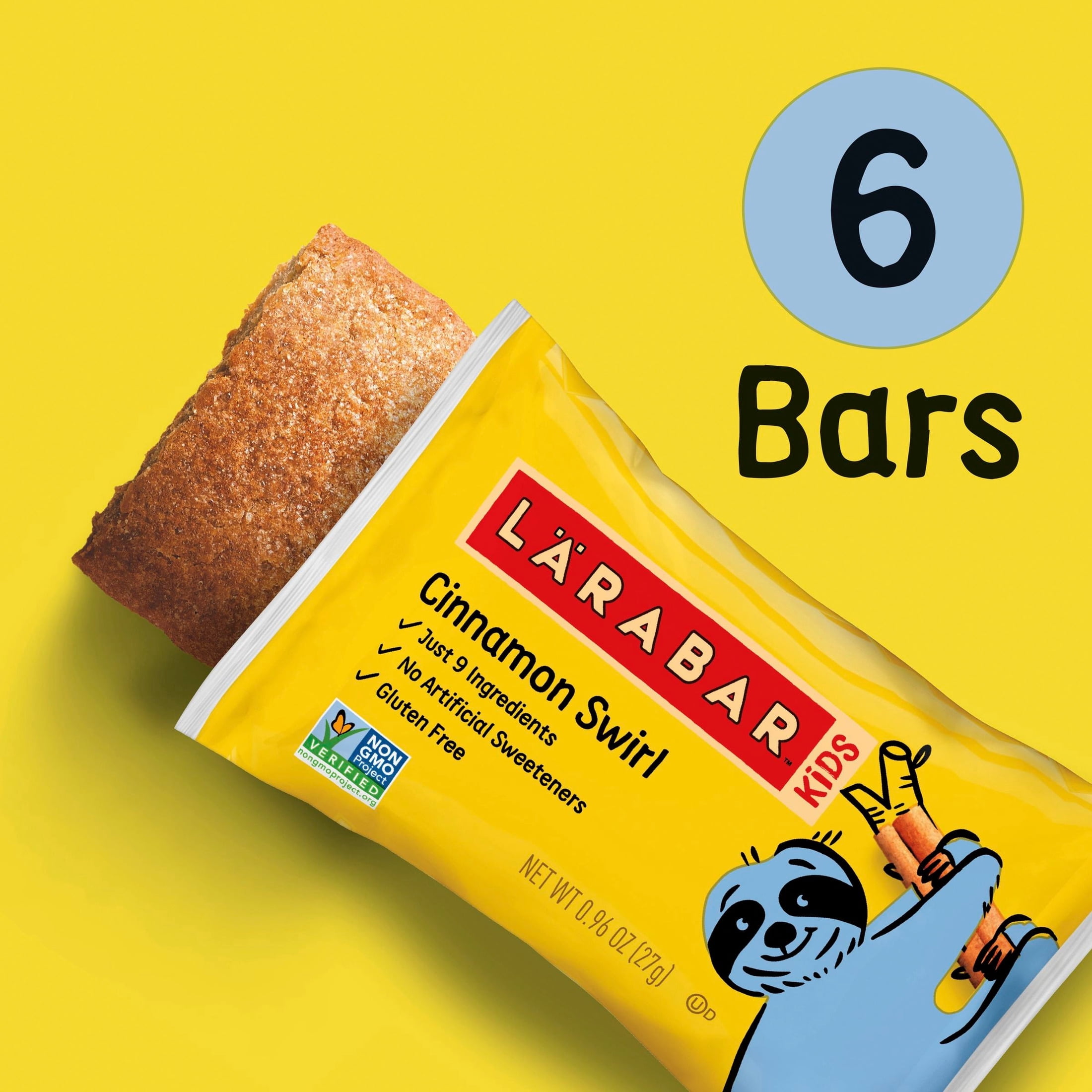 Larabar Kids, Bakes Cinnamon Swirl Bars, Gluten Free, 6 Count, 5.76 oz