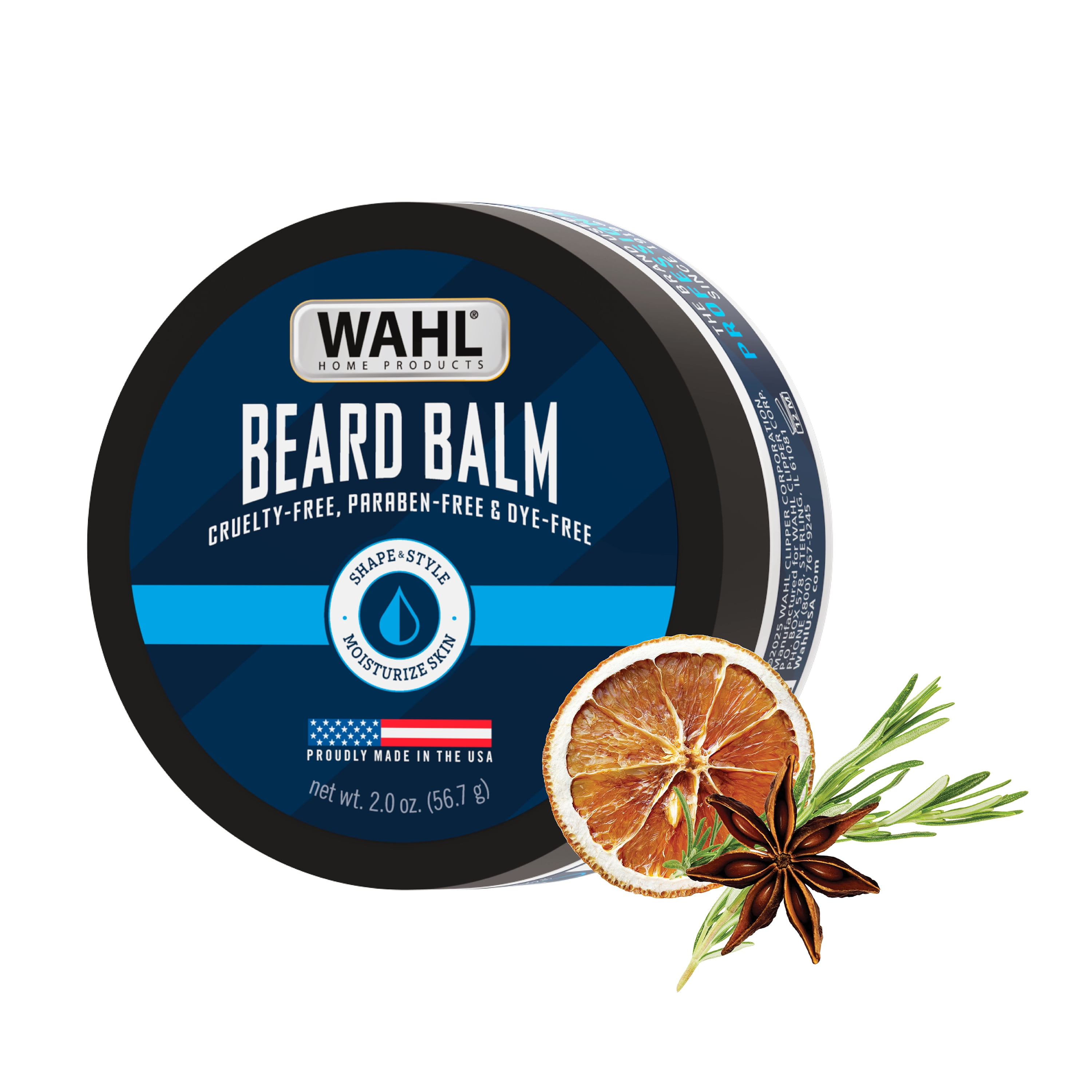 Wahl Beard Balm for Men - Leave in Conditioner Light Hold for All-Day Control – with Shea Butter, Aloe, Mango Seed Butter & Candelilla Wax, 2oz.- Model 3028690