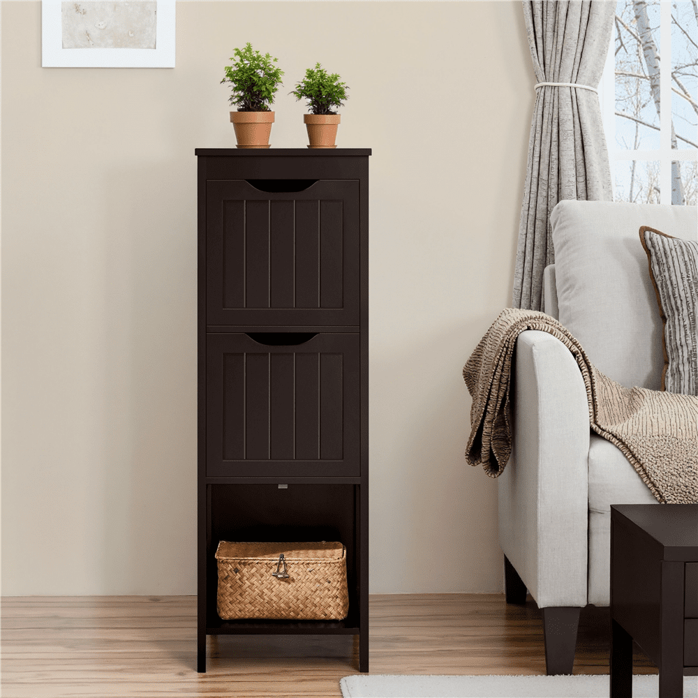 Renwick Wooden Cabinet with 2 Drawers for Storage, Espresso