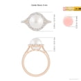 thumbnail image 5 of Angara South Sea Cultured Pearl Split Shank Ring with Halo in 14K Rose Gold for Women | June Birthstone Jewelry for Her, 5 of 8