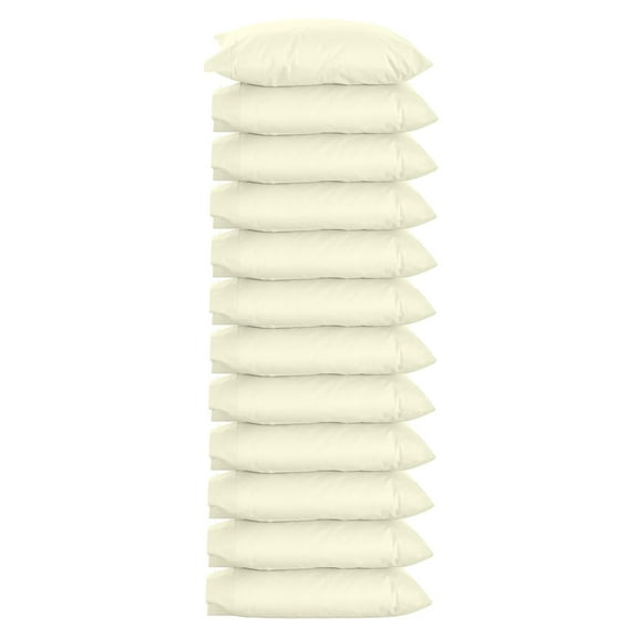 The Great American Store King Size Pillow Cases Solid Ivory 12 Pack Bulk Pillow Cases With Envelop Closure - Soft Brushed Microfiber Fabric - Shrinkage and Fade Resistant Pillow Covers