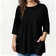 thumbnail image 1 of TaTaai Casual 3/4 Sleeve Blouse, Women's Round Neck Top with Pocket Detail, Soft Summer Wear, Versatile All Season Outfit, Perfect Daily and Work Attire Gift, 1 of 7