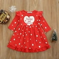 thumbnail image 2 of Styles I Love Baby Toddler Girls Heart Print Daddy's Little Valentine Ruffle Long Sleeve Red Dress Outfit (80/12-18 Months), 2 of 6