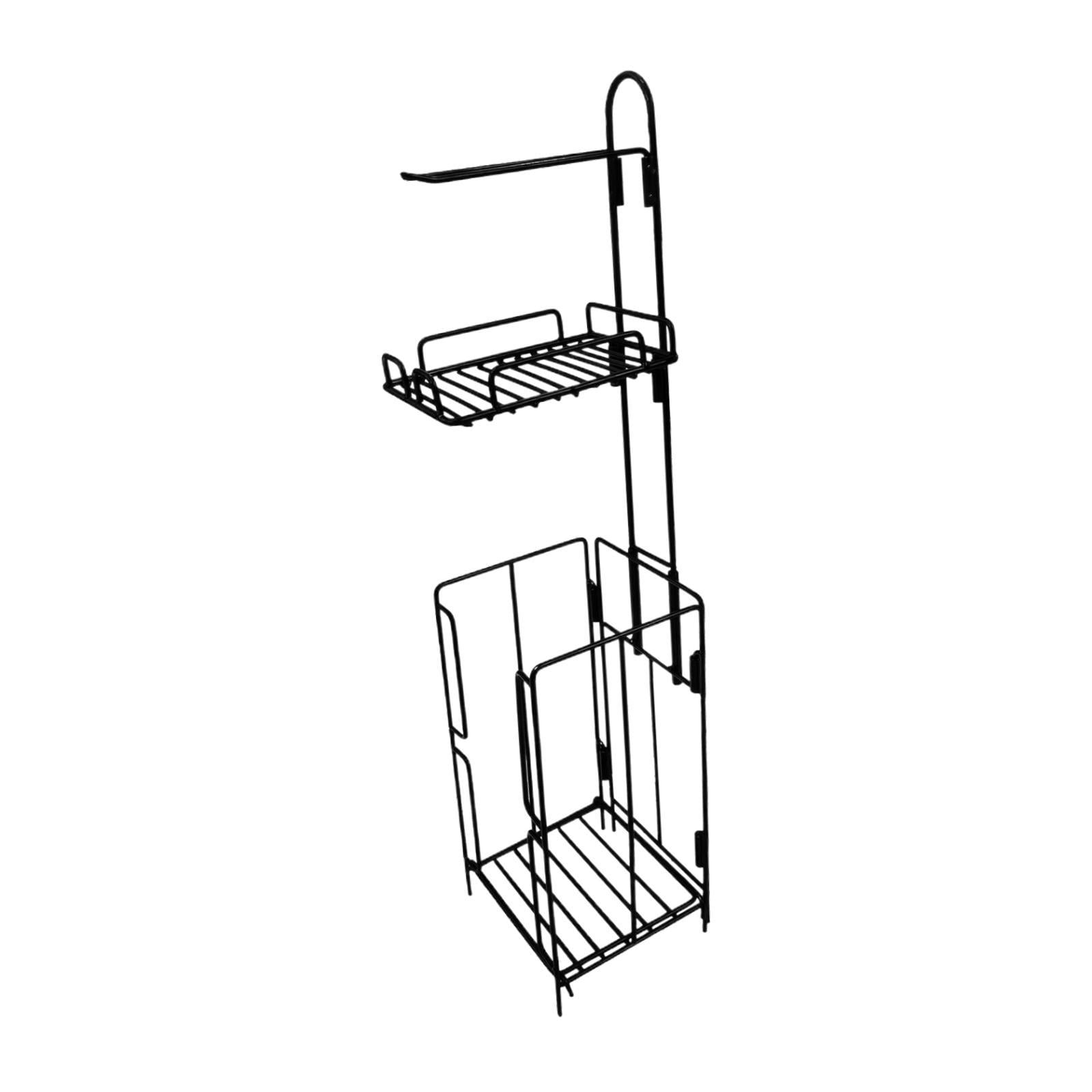 Fiocias Bathroom Storage Rack Portable Floor Standing Large Capacity Toilet Paper Holder