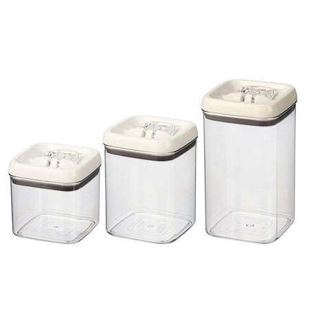 Better Homes & Gardens Canister Pack of 3 - Flip-Tite Square Food Storage Container Set, 4.5-cup, 7.5-cup and 10-cup