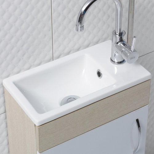 white rectangular drop in bathroom sink