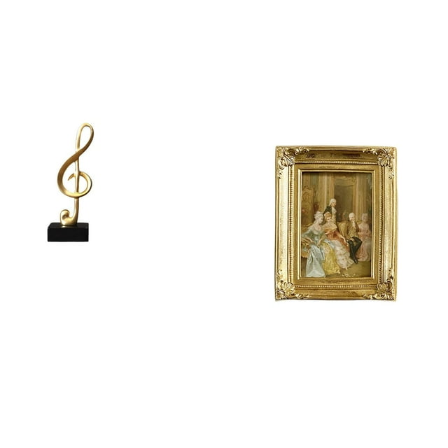 Escultura Creativa De Resina Con Nota Musical Y Marco De Fotos, Soporte Para Exhibir Tarjetas Para Mesa, Centro De Mesa, Escritorio, Chimenea, Dormitorio, Oficina, Decoración, Regalo