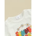thumbnail image 6 of Bslissey Toddler Baby Girls Long Pants Sets Short Sleeve Letter Print T-shirt Tops + Daisy Print Flare Pants 2Pcs Outfits Infant Casual Summer Clothes 6 Months-4 Years, 6 of 9
