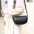 thumbnail image 2 of Bolso de hombro de PU para mujer bolsos de moda bolsos de mano Retro correa ajustable negro, 2 of 7