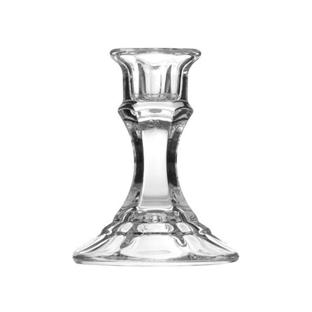 Beautiful Libbey Glass 4" Tall Candlestick Holders 1 Pair