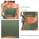 thumbnail image 5 of Conjunto de bikini de dos piezas con un hombro al descubierto y cintura alta, elástico, transpirable, acolchado y sin aros para mujer, color verde L, 5 of 6