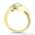 thumbnail image 4 of Forever Brilliant Round Cut Moissanite Fancy Splitshank Solitaire Engagement Ring in 14k Yellow Gold, 4 of 5