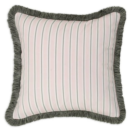 Brite Ideas Trey Twill Fringed Decorative Throw Pillow Walmart Com