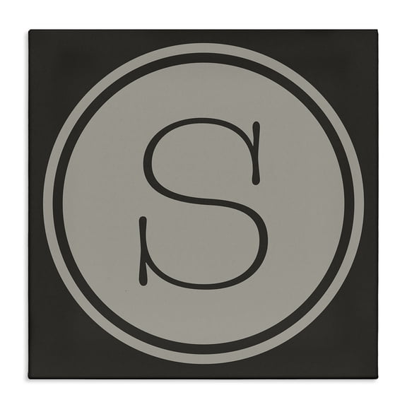 Stupell Industries Mid-Century Modern S Initial Elevator Key Circular Shape Canvas Art, 17 x 17, by Ziwei Li