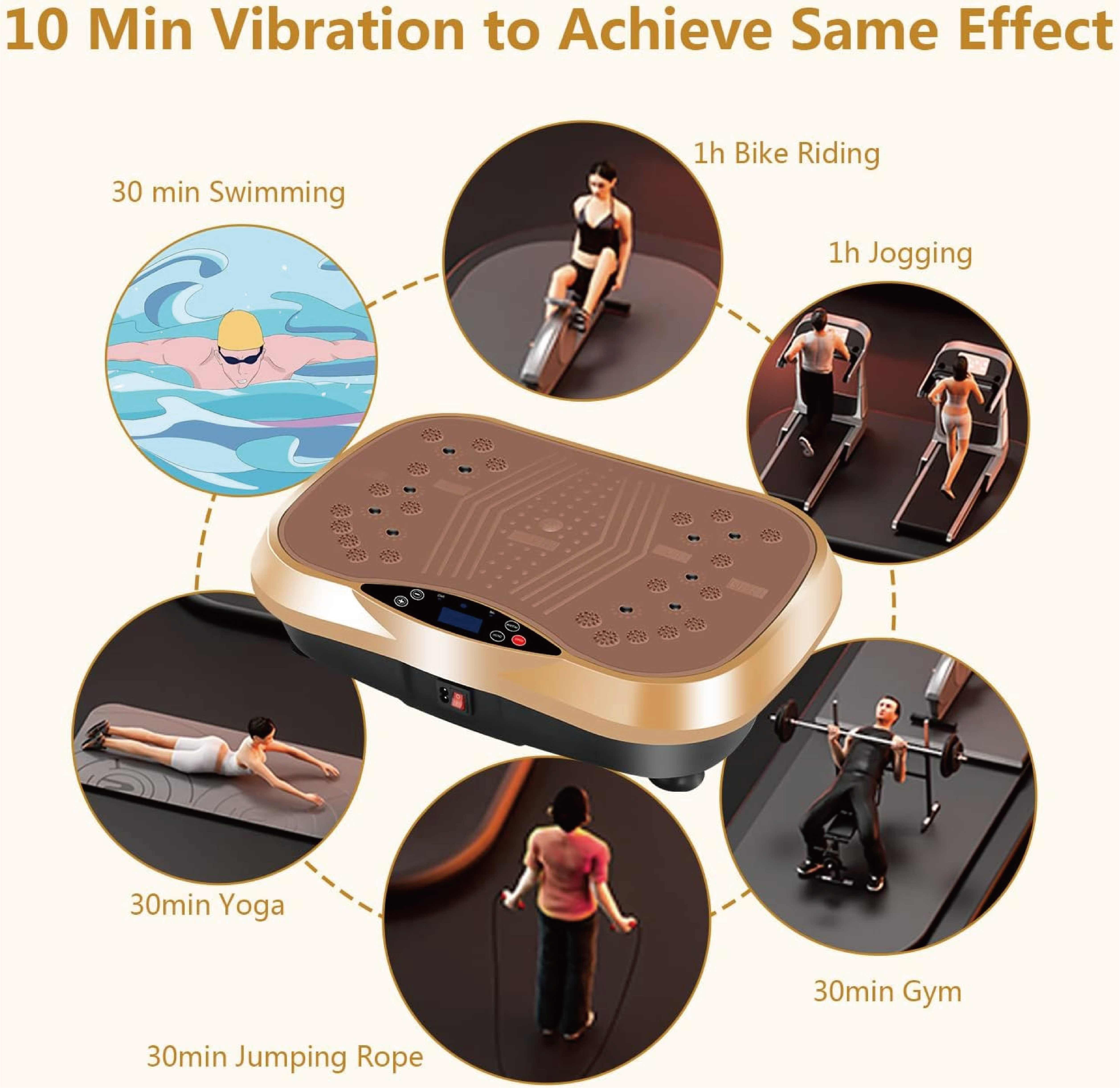 XDDCFQ Exercise machines - Full Body Workout Vibration Platform with Loop Bands & Remote Control for Home Fitness & Weight Loss & Muscle Toning