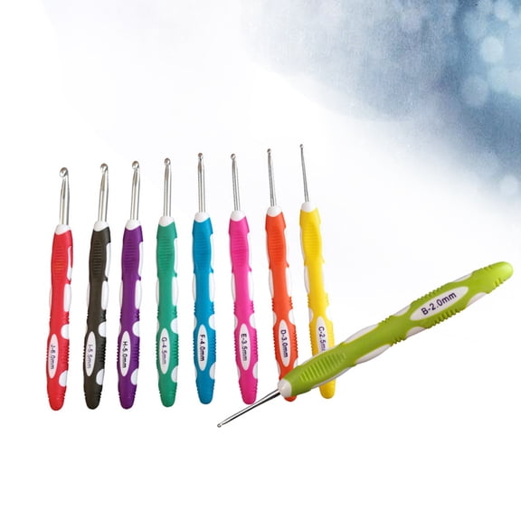 FOMIYES 9Pcs Lightweight Aluminum Knitting Needles with Smooth Body for Crochet