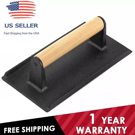 Cast Iron Grill Press Weight Steak Burger Press Griddles Flattops Bacon Paninis