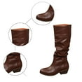 thumbnail image 5 of Wovix Women's Knee High Boots Tall Slouch Boots with Inside Zipper Mid-Calf Boots Dress Wear Durable Trendy Daily Shoes Brown 36, 5 of 7
