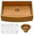 thumbnail image 2 of Ruvati USA RVH9880CP 36 in. Apron-Front Farmhouse Stainless Steel Single Bowl Kitchen Sink - Copper Tone Matte Bronze, 2 of 4