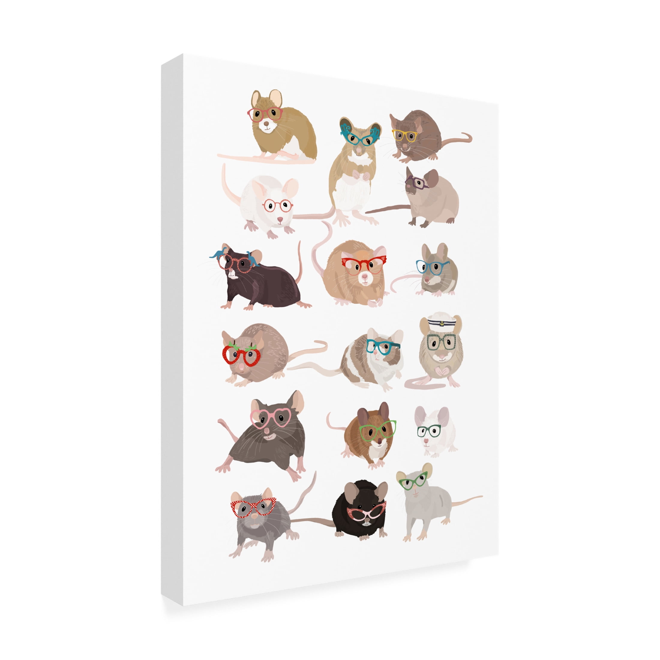 Trademark Fine Art Hanna Melin Mice In Glasses Canvas Wall Art