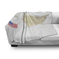thumbnail image 2 of Wanderlust Soft Flannel Fleece Throw Blanket, USA Detailed Map Topographic Contours Country Names Roads Railways, Cozy Plush for Indoor and Outdoor Use, 60" x 80", Ivory Pale Blue White, by Ambesonne, 2 of 5
