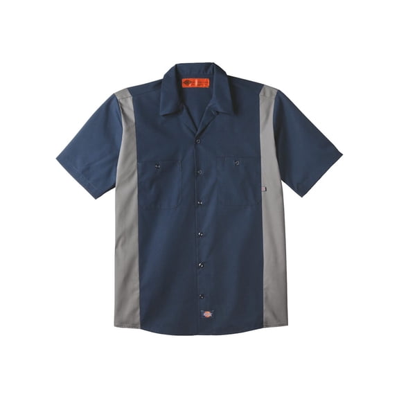Dickies LS524L Industrial Colorblocked Short Sleeve Shirt - Long Sizes - Dark Navy/ Smoke - MT