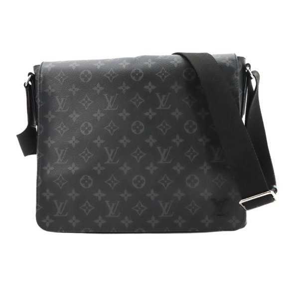 Pre-Owned Louis Vuitton LOUIS VUITTON Monogram Eclipse District MM NM Shoulder Handbag Black...
