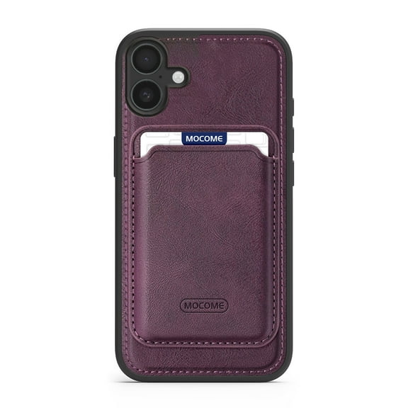 Detachable for iPhone 16 Wallet Case with Card Holder, Magnetic PU Leather Credit Card Bag Protective Cover for iPhone 16 Support Wireless Charging, Darkpurple