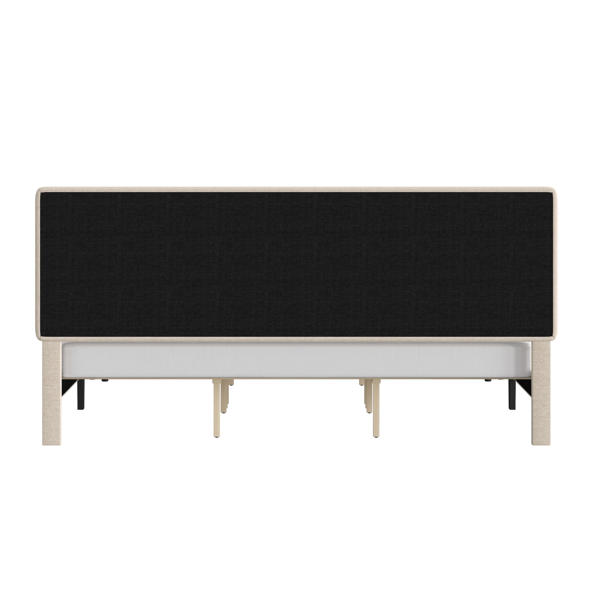 Mainstays Hillside Square Tufted Upholstered King Platform Bed, Ivory Fabric