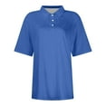 thumbnail image 4 of vigerkar 2025 Womens Golf Polo Shirts Collar Short Sleeve T Shirt Lightweight Moisture Wicking Polo Casual 3 Buttons Outfits Blue, L, 4 of 5