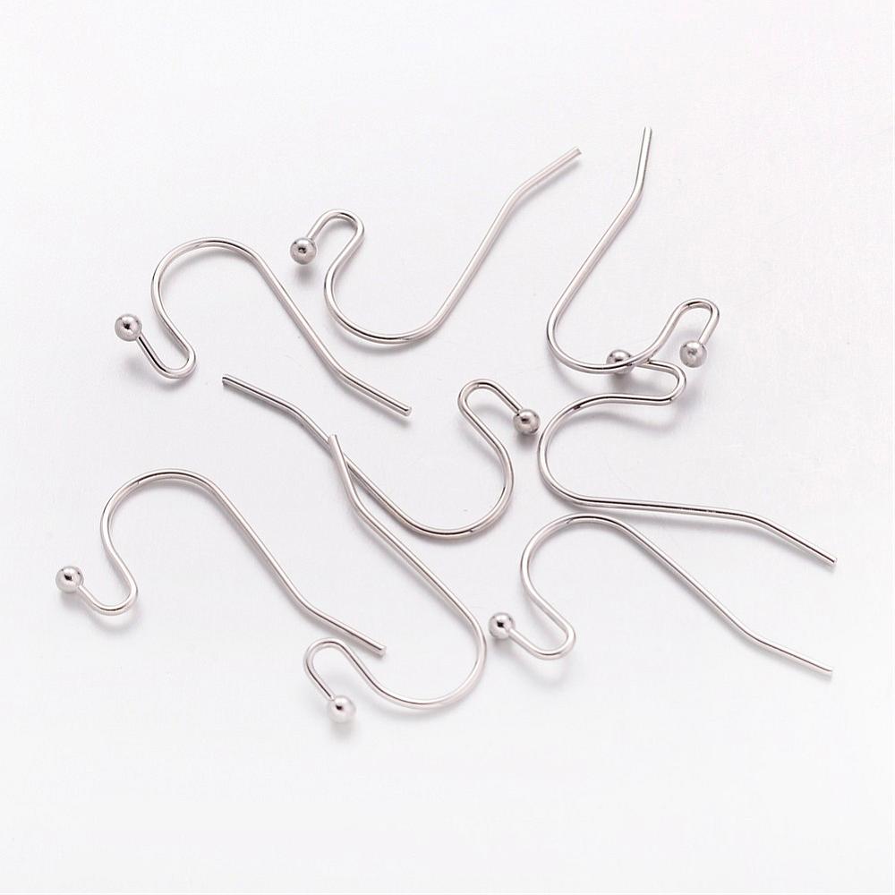 2000 pc Brass Earring Hooks Ear Wire Lead Free & Cadmium Free & Nickel Free Platinum about 11mm wide 22mm long 0.75mm thick