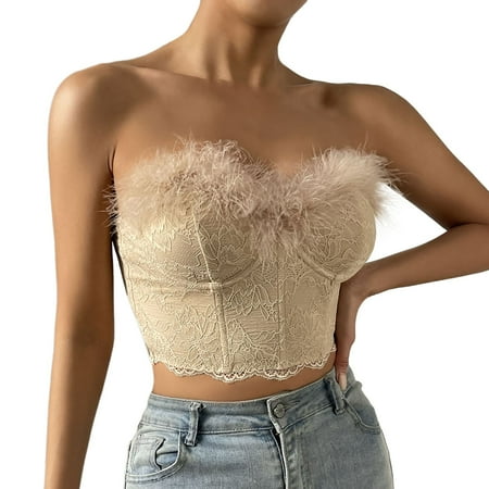 Ramiter Lingerie for Women Women s Microfiber Lace Underwire Plunge Bra XS Khaki