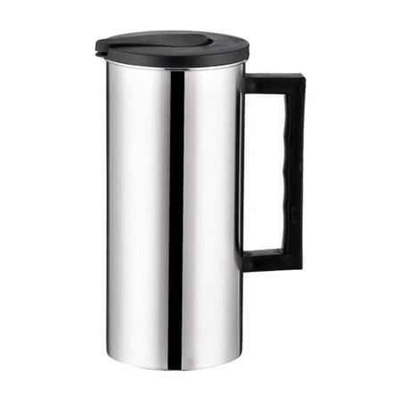 

6L Metal Water and Lid with Handle Water Jug Metal Milk Cold Water Kettle for Home Cafe Hotel Restaurant Black