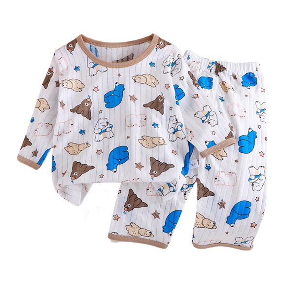 Ulanda Toddler Boys Pajamas 100% Cotton Kids Dinosaur 2 Piece Truck Pjs Sleepwear Clothes Sets 2-12 Years (Sky Blue, 5-6 Years)