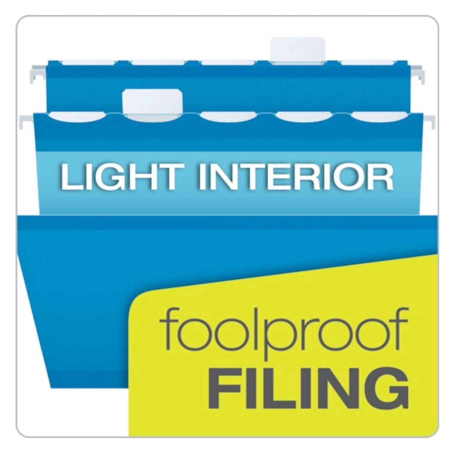 Ready-Tab Extra Capacity Reinforced Hanging File Folders, Letter Size, Assorted Colors, 5 Tab, 20/BX (42700)