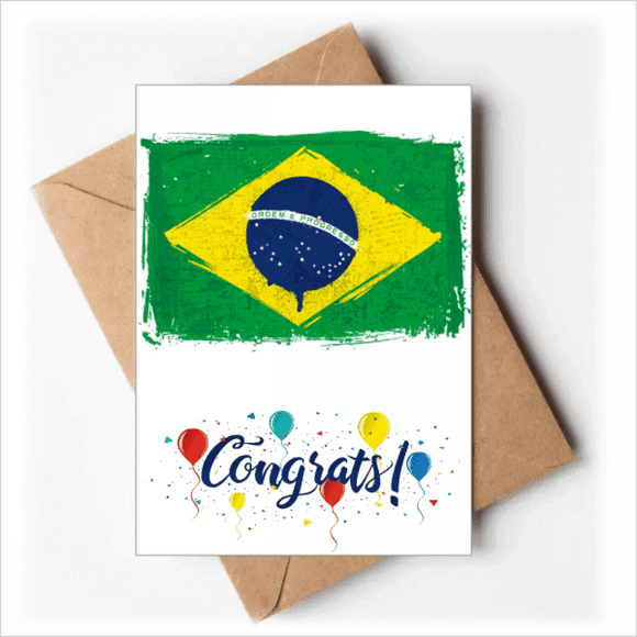 Hand-painted Brazil Flag Brazil Wedding Cards Congratulations Greeting Envelopes