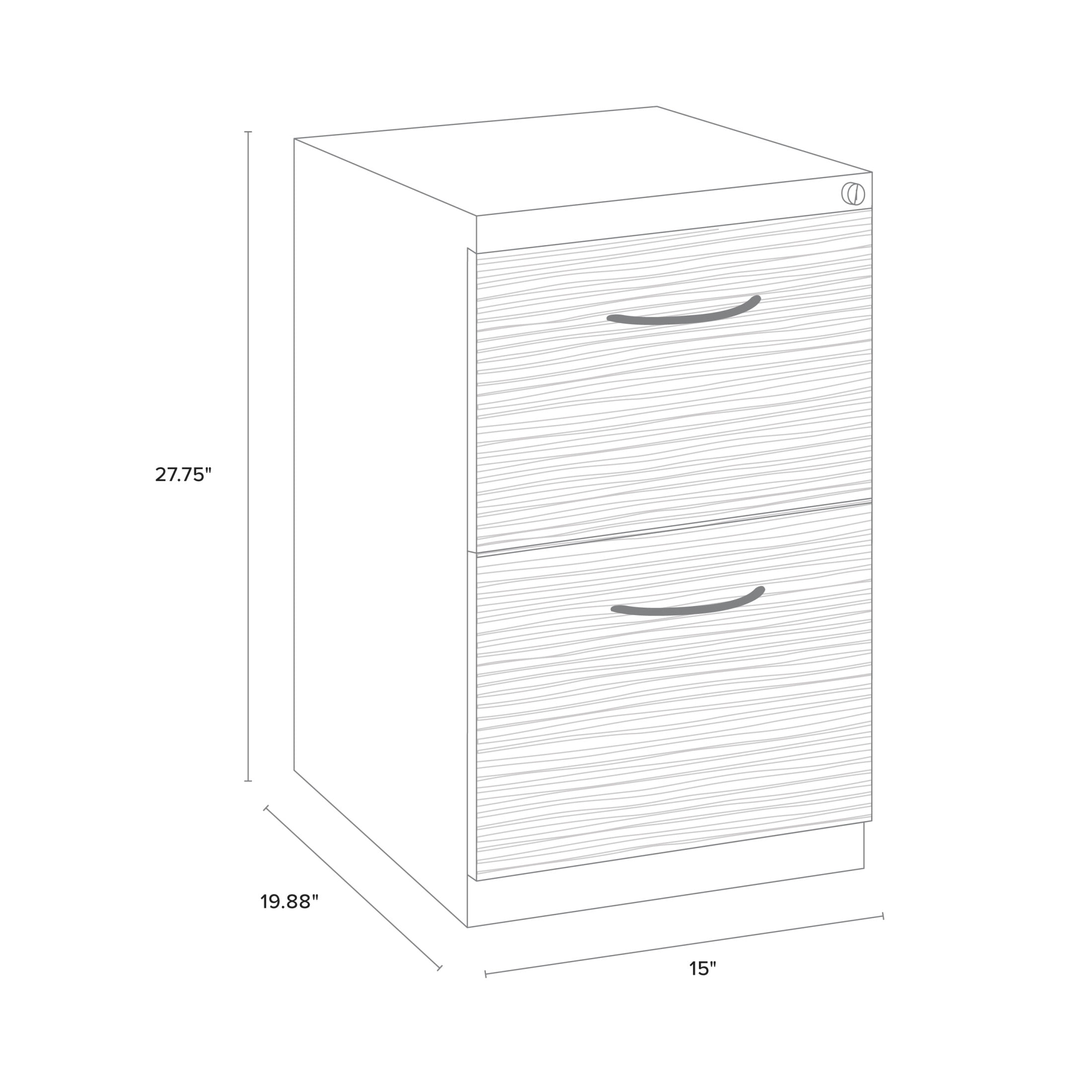 Hirsh 20" Deep Mobile Pedestal File Cabinet 2 Drawer File-File with Laminate Drawer Fronts & Seat Cushion, White/Walnut