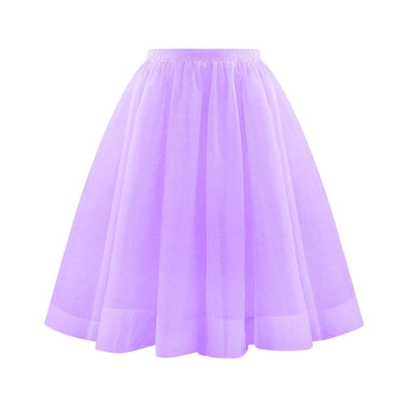 fheaev Tulle Skirts for Women Layered Mesh Adult Vintage Mid-Length Skirt Cosplay Party Dress