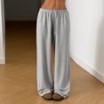 thumbnail image 3 of Sweatpants Women Fashion Trendy Straight Leg Lounge Pants Drawstring High Waisted Sweat Pants with Pockets, 3 of 3