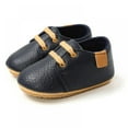 thumbnail image 1 of Newborn Baby Boy High Grade PU Lace-up Non-slip Soft Sole Toddler Frist Waliking Shoes, 1 of 11